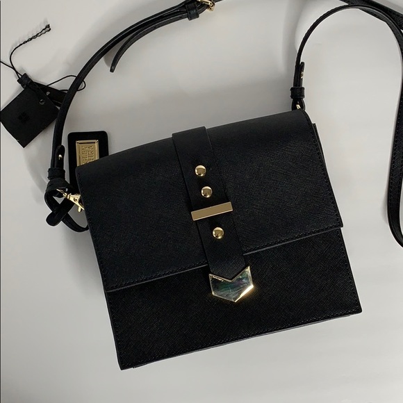 Badgley Mischka Black Crossbody Gold Hardware - Picture 3 of 8